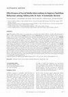 Research paper thumbnail of Effectiveness of Social Media Interventions to Improve Nutrition Behaviour among Adolescents in Asia: A Systematic Review