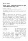 Research paper thumbnail of Exploring Perceived Workplace Psychosocial Factors and Its Relation on Mental Health Among Baristas