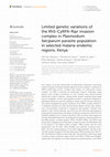 Research paper thumbnail of Limited genetic variations of the Rh5-CyRPA-Ripr invasion complex in Plasmodium falciparum parasite population in selected malaria-endemic regions, Kenya