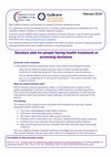 Research paper thumbnail of Evidence Bulletin: Decision aids for people facing health treatment or screening decisions