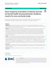 Research paper thumbnail of Dose-response association of obesity and risk of mental health among tehranian residents: result of a cross-sectional study