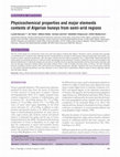 Research paper thumbnail of Physicochemical properties and major elements contents of Algerian honeys from semi-arid regions