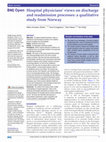 Research paper thumbnail of Hospital physicians’ views on discharge and readmission processes: a qualitative study from Norway