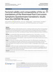 Research paper thumbnail of Factorial validity and comparability of the six translations of the Rivermead Post-Concussion Symptoms Questionnaire translations: Results from the CENTER-TBI study