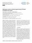 Research paper thumbnail of Information content in reflected signals during GPS Radio Occultation observations