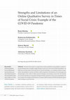 Research paper thumbnail of Strengths and Limitations of an Online Qualitative Survey in Times of Social Crisis: Example of the COVID-19 Pandemic