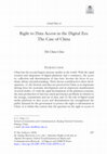 Research paper thumbnail of Right to Data Access in the Digital Era: The Case of China