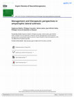 Research paper thumbnail of Management and therapeutic perspectives in amyotrophic lateral sclerosis