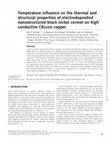 Research paper thumbnail of Temperature influence on the thermal and structural properties of electrodeposited nanostructured black nickel cermet on high conductive C81100 copper