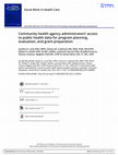 Research paper thumbnail of Community health agency administrators’ access to public health data for program planning, evaluation, and grant preparation