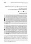 Research paper thumbnail of Self-Criticism: Conceptualization, Assessment, and Interventions Öz Eleştiri: Kavramsallaştırması, Ölçülmesi ve Müdahaleleri