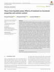 Research paper thumbnail of Flours from Swedish pulses: Effects of treatment on functional properties and nutrient content