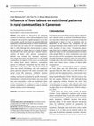 Research paper thumbnail of Influence of food taboos on nutritional patterns in rural communities in Cameroon