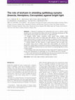 Research paper thumbnail of The role of biofoam in shielding spittlebug nymphs (Insecta, Hemiptera, Cercopidae) against bright light