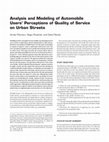 Research paper thumbnail of Analysis and Modeling of Automobile Users’ Perceptions of Quality of Service on Urban Streets