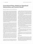 Research paper thumbnail of Generalized Delay Model for Signalized Intersections and Arterial Streets