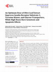 Research paper thumbnail of An Optimum Dose of Olive Leaf Extract Improves Insulin Receptor Substrate-1, Tyrosine Kinase, and Glucose Transporters, While High Doses Have Genotoxic and Apoptotic Effects