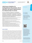 Research paper thumbnail of 2020 Korean Guidelines for Cardiopulmonary Resuscitation. Part 9. Education and system implementation for enhanced chain of survival