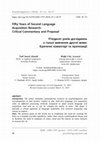 Research paper thumbnail of Fifty Years of Second Language Acquisition Research: Critical Commentary and Proposal