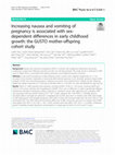 Research paper thumbnail of Increasing nausea and vomiting of pregnancy is associated with sex-dependent differences in early childhood growth: the GUSTO mother-offspring cohort study