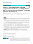 Research paper thumbnail of Impact of preconception and antenatal supplementation with myo-inositol, probiotics, and micronutrients on offspring BMI and weight gain over the first 2 years