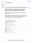 Research paper thumbnail of Effect of organic compounds on dry anaerobic digestion of food and paper industry wastes