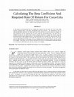 Research paper thumbnail of Calculating The Beta Coefficient And Required Rate Of Return For Coca-Cola