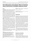 Research paper thumbnail of Anti-inflammatory and analgesic effects of methanol extract and fractions of Acalypha wilkesiana leaves