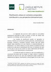 Research paper thumbnail of Planificacion urbana en contextos comparados