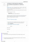 Research paper thumbnail of Analysis of whole genome sequences from spotted owl populations in California v1