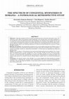 Research paper thumbnail of The Spectrum of Congenital Myopathies in Romania – a Pathological Retrospective Study