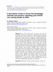 Research paper thumbnail of A descriptive study to assess the knowledge, attitude and practice regarding post-COVID care among people in India