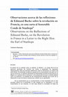 Research paper thumbnail of Observaciones sobre las reflexiones de Edmund Burke sobre la Revolución en Francia, Catharine Macaulay Graham