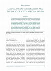 Research paper thumbnail of Levinas, Social Vulnerability, and the Logic of South African Racism