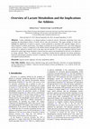 Research paper thumbnail of Overview of Lactate Metabolism and the Implications for Athletes