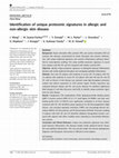 Research paper thumbnail of Identification of Unique Proteomic Signatures in Allergic and Non-Allergic Skin Disease