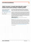 Research paper thumbnail of Author Correction: A mosquito lipoxin/lipocalin complex mediates innate immune priming in Anopheles gambiae