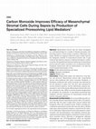 Research paper thumbnail of Carbon Monoxide Improves Efficacy of Mesenchymal Stromal Cells During Sepsis by Production of Specialized Proresolving Lipid Mediators*