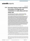 Research paper thumbnail of Ramadan fasting model modulates biomarkers of longevity and metabolism in male obese and non-obese rats