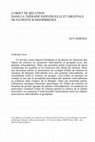 Research paper thumbnail of L'objet de relation dans la thérapie individuelle et groupale de patients schizophrènes