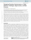 Research paper thumbnail of Navigating Mendelian Randomization in Sleep Medicine: Challenges, Opportunities, and Best Practices