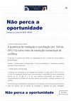 Research paper thumbnail of A audiência de mediação e conciliação (Art. 334 do CPC 15) como meio de resolução consensual de conflitos