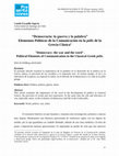 Research paper thumbnail of Democracia: la guerra y la palabra. Elementos Políticos de la Comunicación en la polis de la Grecia Clásica