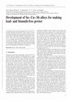 Research paper thumbnail of Development of Sn–Cu–Sb alloys for making lead- and bismuth-free pewter