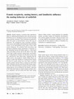 Research paper thumbnail of Female receptivity, mating history, and familiarity influence the mating behavior of cuttlefish