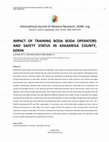 Research paper thumbnail of Impact of Training Boda Boda Operators and Safety Status in Kakamega County