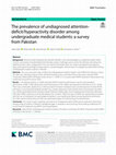 Research paper thumbnail of The prevalence of undiagnosed attentiondeficit/hyperactivity disorder among undergraduate medical students: a survey from Pakistan