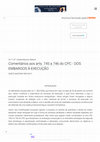 Research paper thumbnail of Comentários aos arts. 745 a 746 do CPC - Dos embargos à execução.