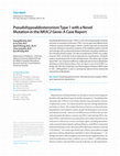 Research paper thumbnail of Pseudohypoaldosteronism Type 1 with a Novel Mutation in the NR3C2 Gene: A Case Report