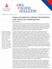 Research paper thumbnail of Progress and limitations in Malaysia-Taiwan relations under Taiwan's New Southbound Policy